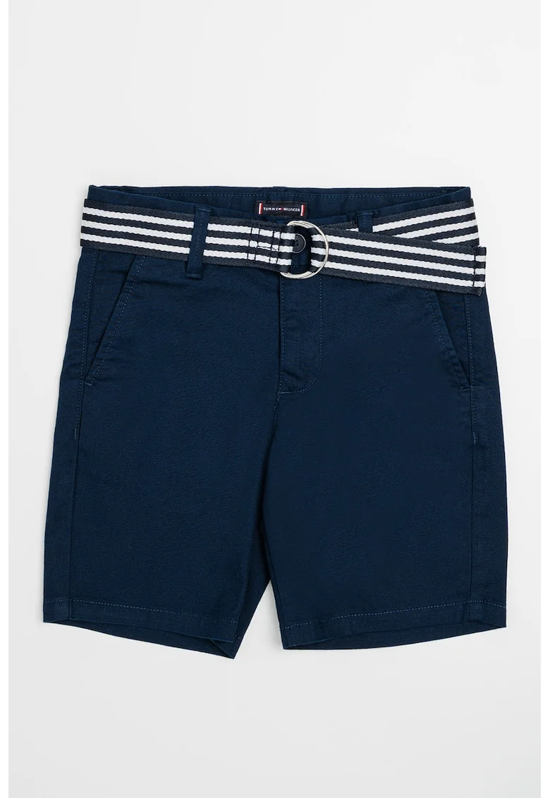 Pantaloni scurti tesuti cu o curea, Bleumarin