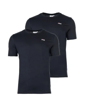 Set de tricouri cu decolteu la baza gatului si logo discret - 2 piese, Albastru ultramarin