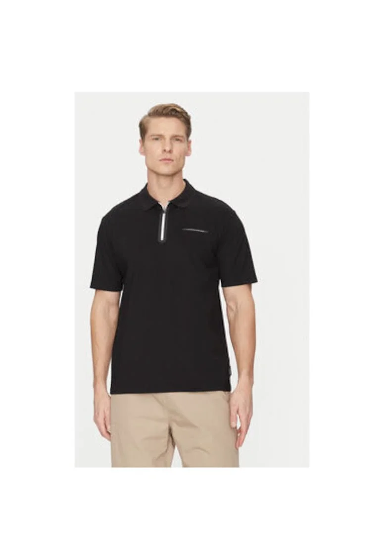 Tricou barbati,  304778841, Bumbac/Poliester, Negru, Negru