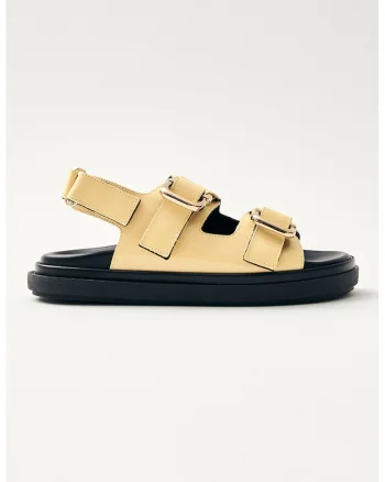 Sandale de piele cu velcro Harper, Bej
