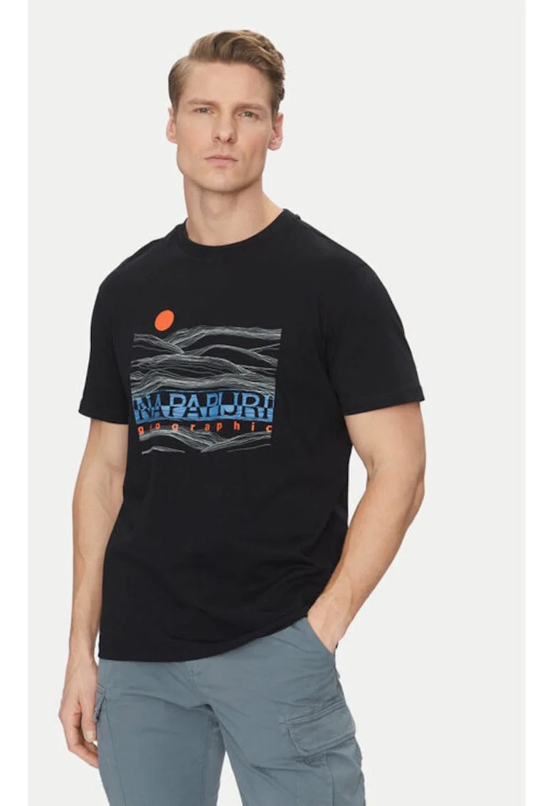 Tricou barbati,  305102768, Bumbac, Negru, Negru