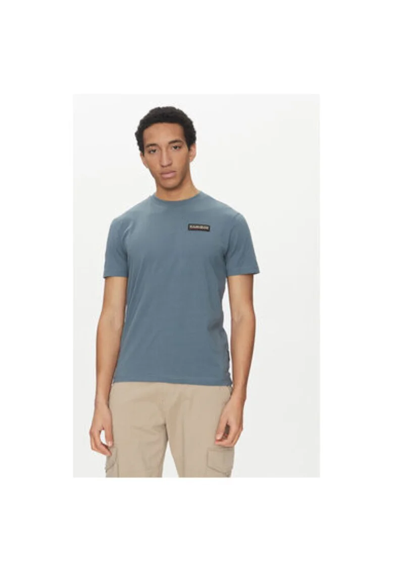 Tricou barbati,  305103109, Bumbac, Albastru, Albastru