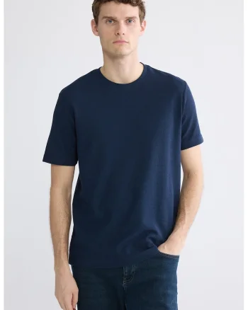 Tricou regular fit din amestec de bumbac, Bleumarin