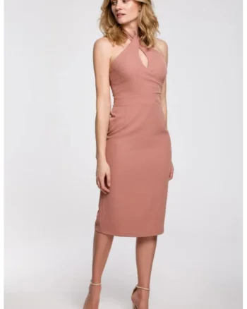 Rochie legata in jurul gatului,, Roz