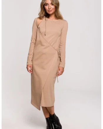 Rochie in straturi cu legare laterala,, Bej