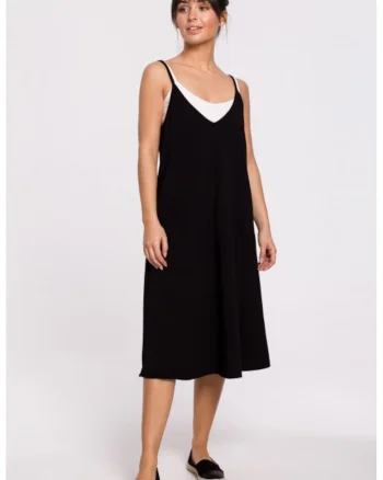 Rochie in straturi cu bretele,, Negru