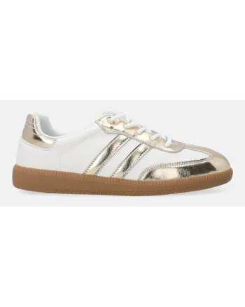 Pantofi sport din piele cu detalii metalizate
