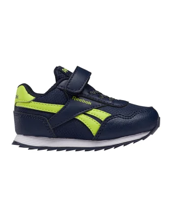 Pantofi sport de piele ecologica cu insertii de plasa Royal, Verde neon/Bleumarin