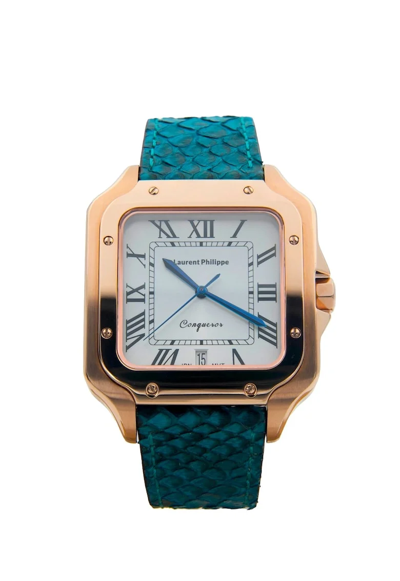 Ceas Conqueror Spirit of the Rose Venin Blue cu finisaj Rose Gold