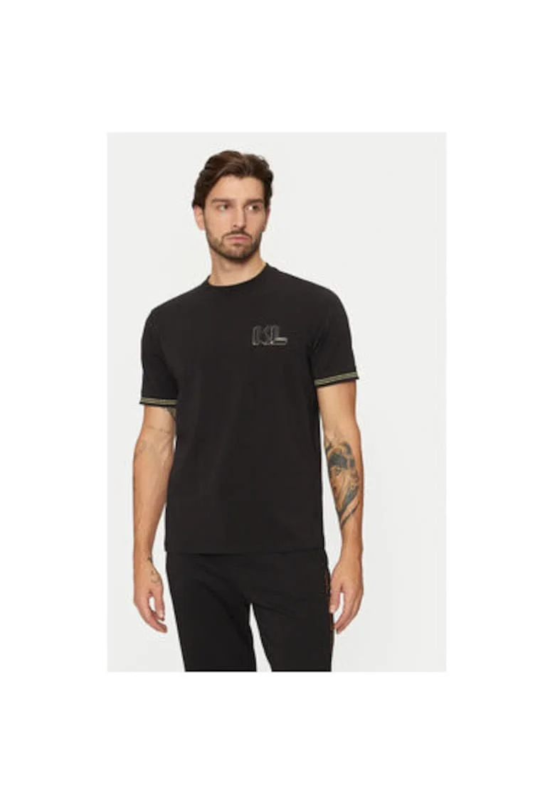Tricou barbati,  304612589, Bumbac, Negru, Negru