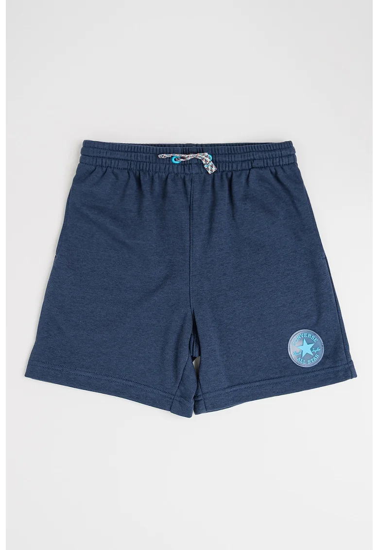 Pantaloni scurti din amestec de bumbac cu snur, Bleumarin