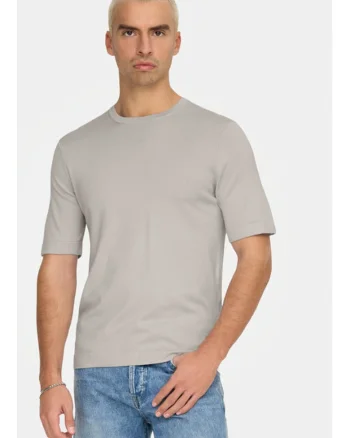 Tricou barbati,  304805226, Viscoza/Poliester, Bej, Bej