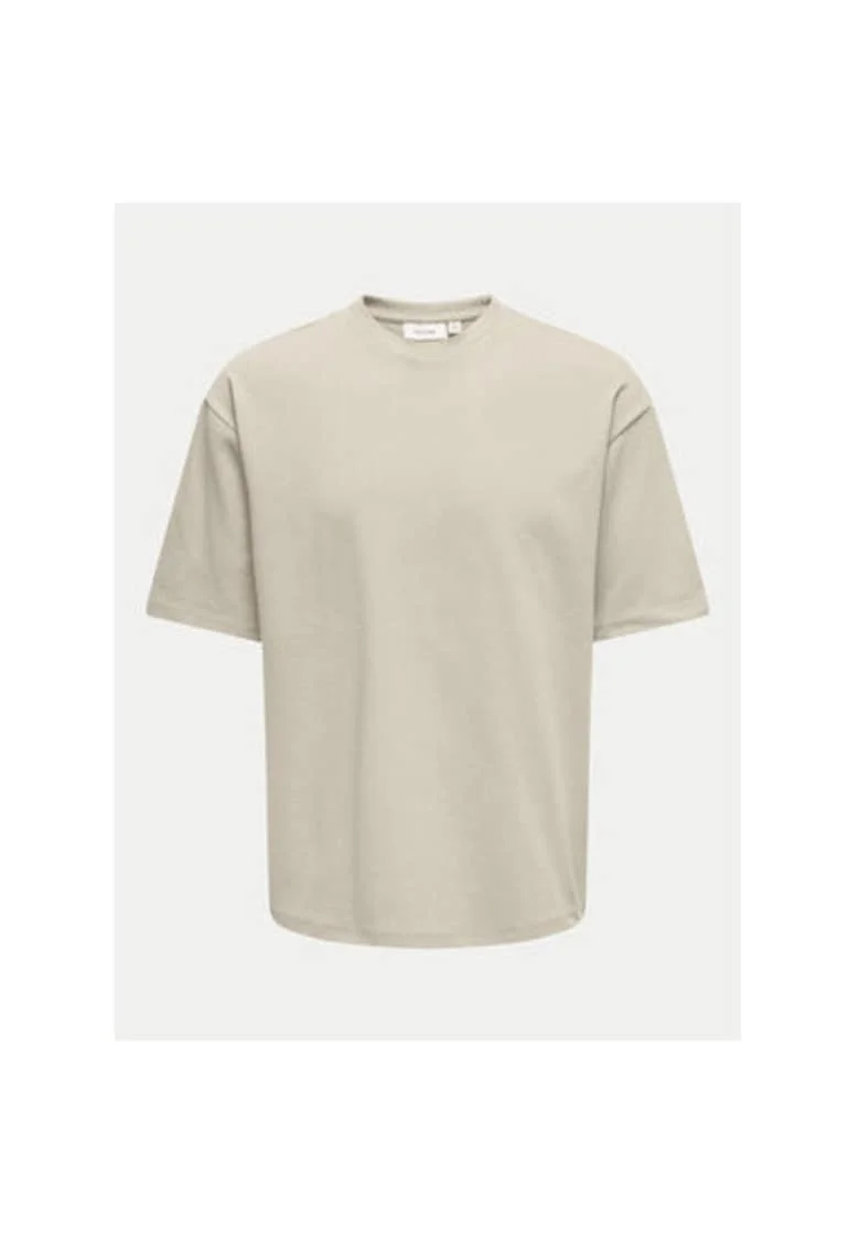 Tricou barbati,  304805547, Bumbac/Poliester, Bej, Bej