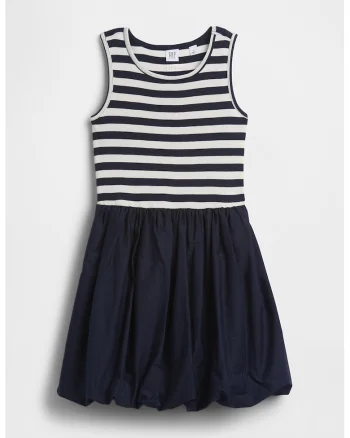 Rochie combi cu dungi, Bleumarin