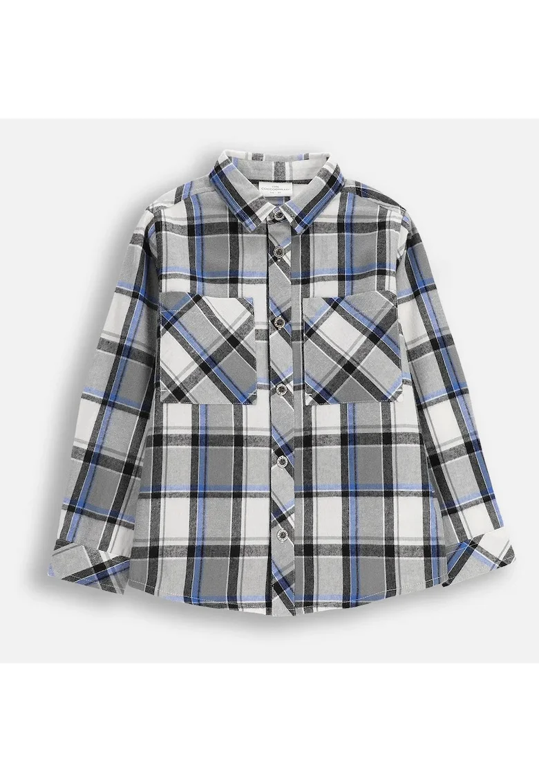 Camasa copii,  flanel in carouri multicolore, bumbac, pentru baieti