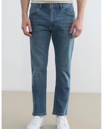 Blugi slim fit cu 5 buzunare, Albastru deschis