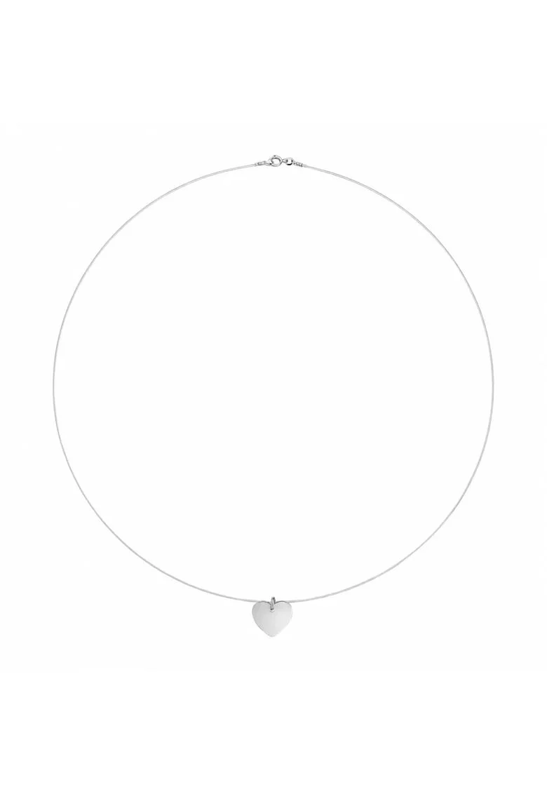 Lant cu fir transparent si inima din argint 925, Produsul este livrat in ambalaj personalizat.