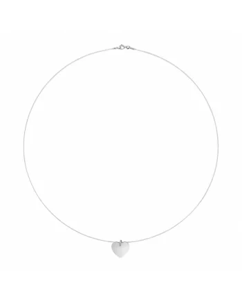 Lant cu fir transparent si inima din argint 925, Produsul este livrat in ambalaj personalizat.