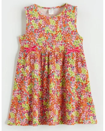 Rochie evazata cu imprimeu floral, Multicolor