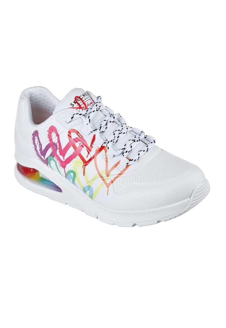 Pantofi sport din piele ecologica Uno 2 Floating Lov, Alb
