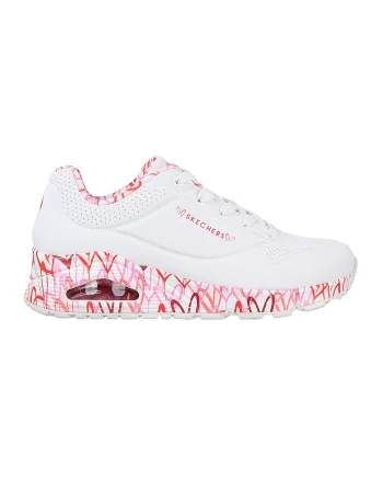 Pantofi sport de piele ecologica Loving Love, Rosu/Alb/Roz