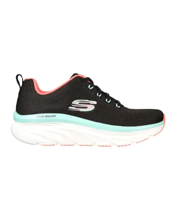 Pantofi sport relaxed fit de plasa D'Lux Walker-Fresh Finesse, Negru/Albastru aquamarin/Coral
