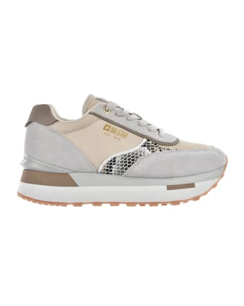 Pantofi sport flatform colorblock, Grej