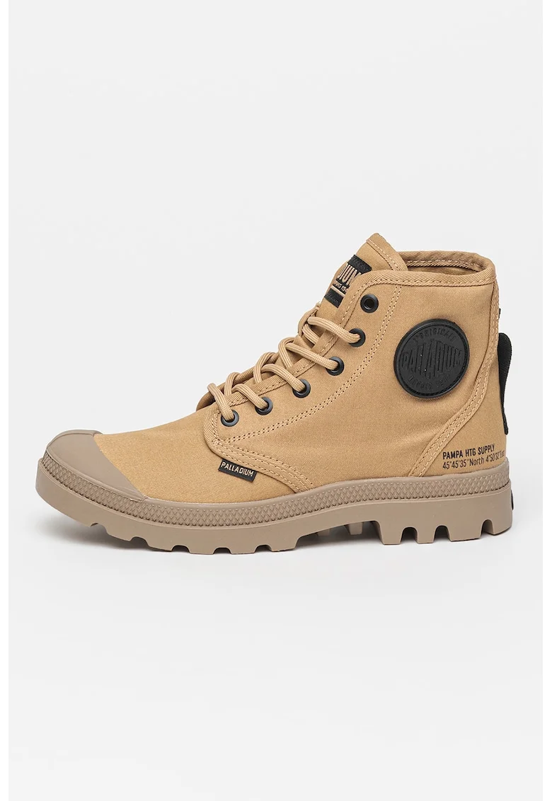 Tenisi high-top de panza cu logo Pampa, Caramel