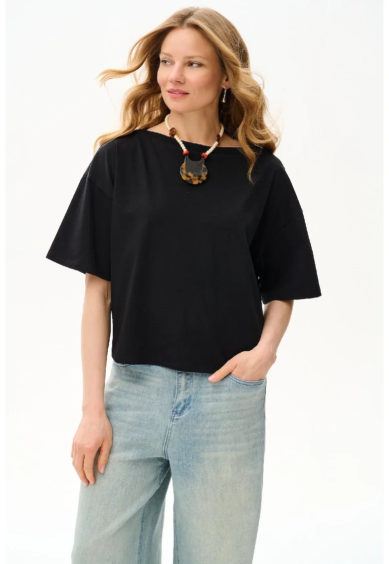 Tricou cu decolteu barcuta si maneci cazute Soren