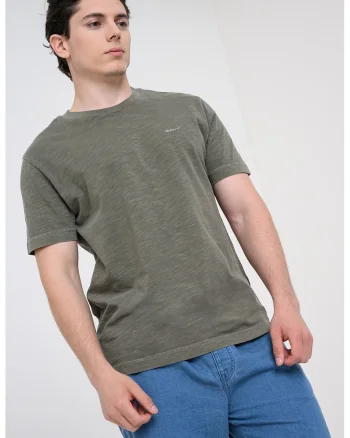Tricou regular-fit din bumbac, Verde sparanghel
