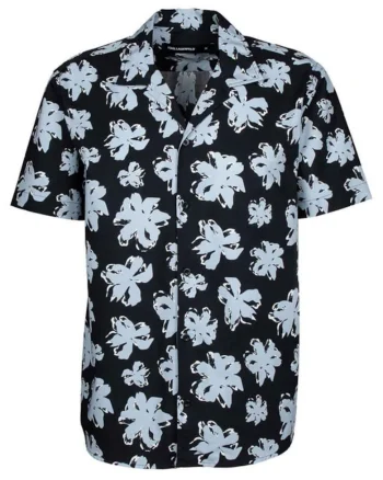 Camasa cu model floral si maneca scurta