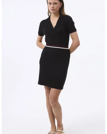 Rochie scurta din amestec de bumbac, Negru