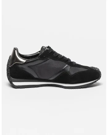 Pantofi sport cu garnituri de piele intoarsa Velocette, Negru/Argintiu