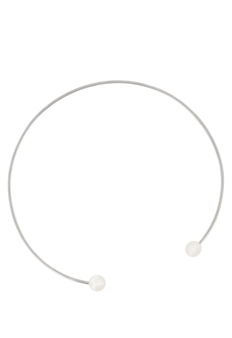 Colier din argint cu perle, Circle Pearl, Produsul este livrat in ambalaj personalizat.