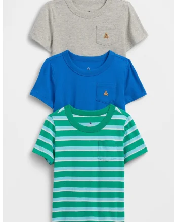 Set de tricouri din bumbac - 3 piese, Multicolor