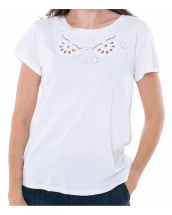 Tricou din bumbac cu broderie,