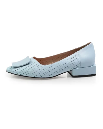 Pantofi Perforati  2602534 din piele naturala, Albastru