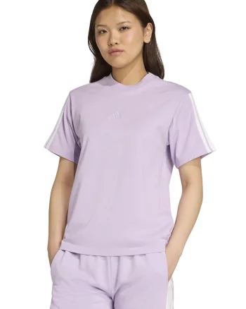Tricou din bumbac cu decolteu la baza gatului, Lila deschis