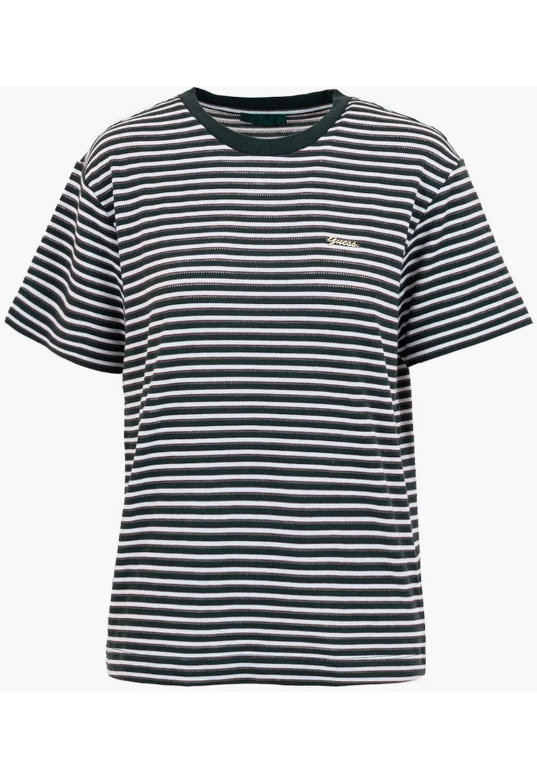 Tricou cu decolteu la baza gatului si dungi