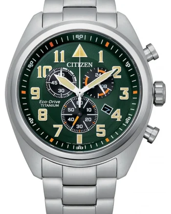 Ceas de barbati  AT2480-81X, verde, sportiv militar