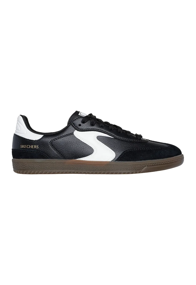 Pantofi sport din piele si piele ecologica Hotshot, Alb/Negru