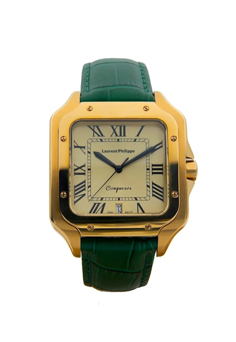 Ceas Conqueror The Golden Eye Tsavorite Temptation cu finisaj Auriu, Otel Inoxidabil