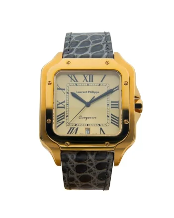 Ceas Conqueror The Golden Eye Platinum Veins cu finisaj Auriu, Otel Inoxidabil