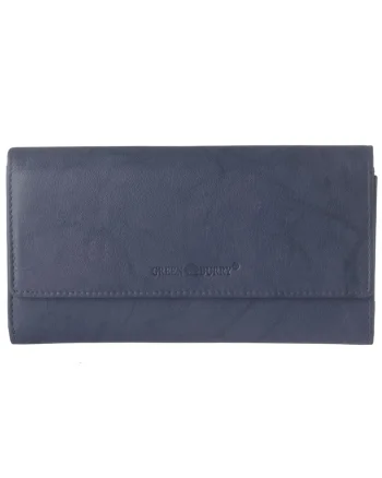 Portofel dama piele naturala 19 x 10 x 2.5 cm, Basic,, Bleumarin