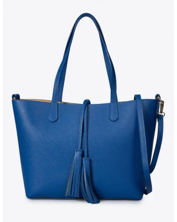 Geanta shopper cu canafi, Albastru royal