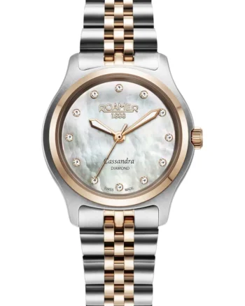 Ceas de dama  626847 49 89 20 roz cu aur roz clasic cu diamante