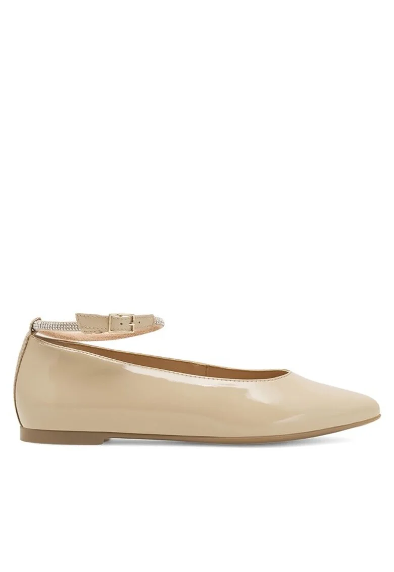 Balerini dama, 32067,  Piele naturala, Bej