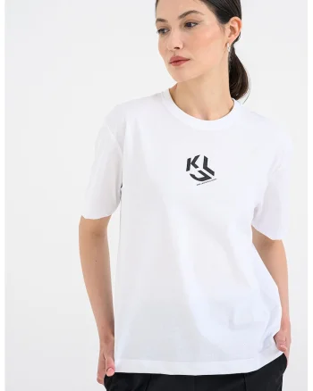 Tricou cu logo si model monograma, Negru/Alb murdar