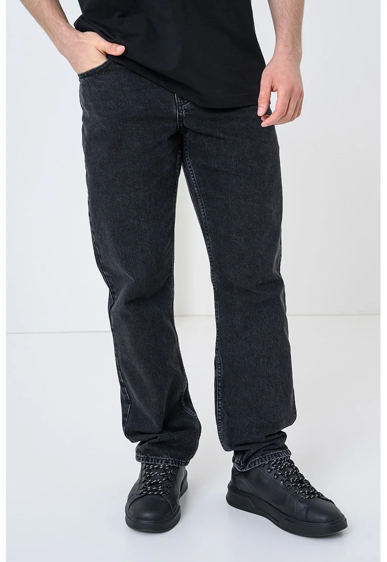 Blugi drepti cu 5 buzunare, Negru stins