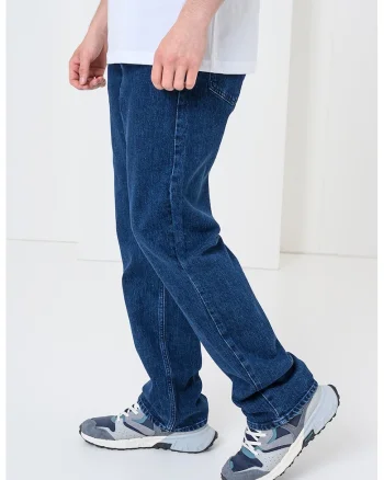 Blugi relaxed fit cu buzunare, Albastru inchis